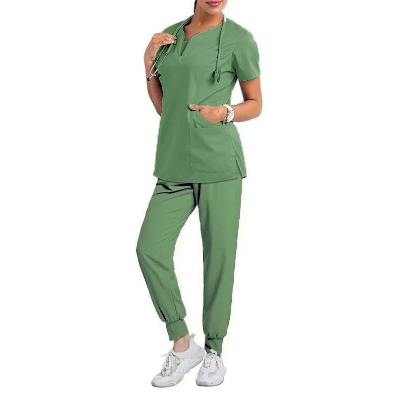 Women's ready-to-use oral dentist surgical gown split toiletry suit elastic quick-drying hospital nurse uniform_autovado.com