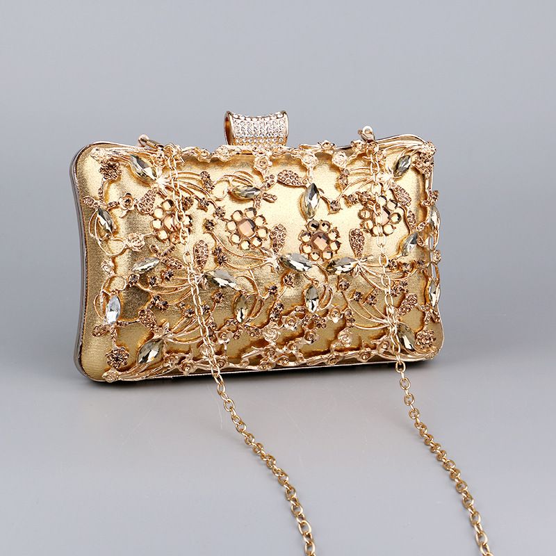 Popular diamond-encrusted dinner bag, European and American women's retro banquet bag, hand-held versatile dress evening bag_autovado.com