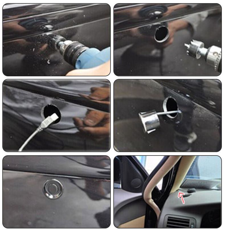 8-Sensor LED Parking Radar System With Voice Alerts & Crescent Display - Universal Front/Rear Bumper Parking Assistant For Cars/SUVs/Trucks_autovado.com