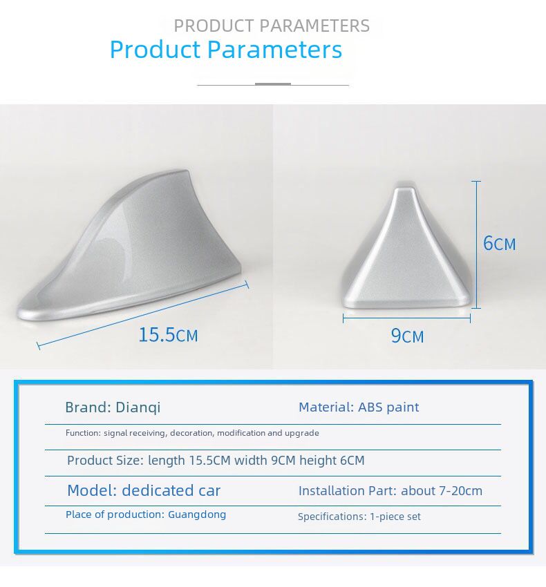 Car decoration shark-fin antenna with signal radio roof pasted tail fin modification free of drilling_autovado.com