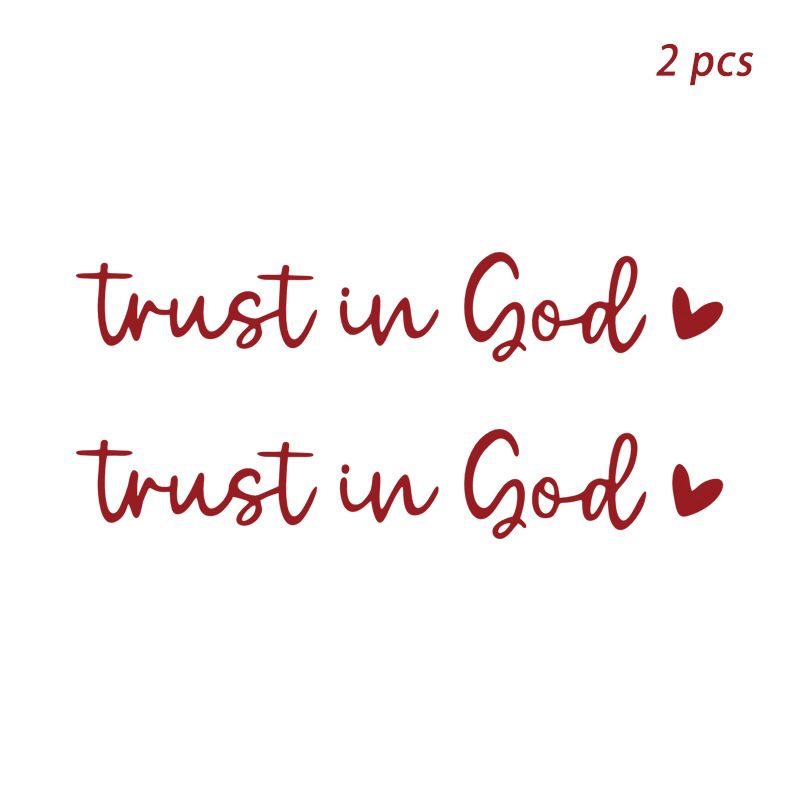 2 pack Trust in god car rearview mirror makeup mirror life decoration stickers_autovado.com