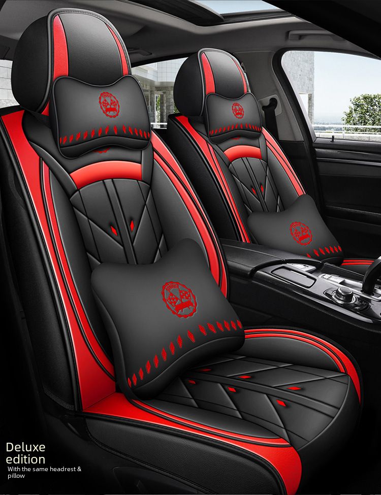 Winter Car Cushion Seat Cover Full Surrounding Four Seasons General New Leather Seat Cover Linen Leather Seat Cushion Seat Cover_autovado.com
