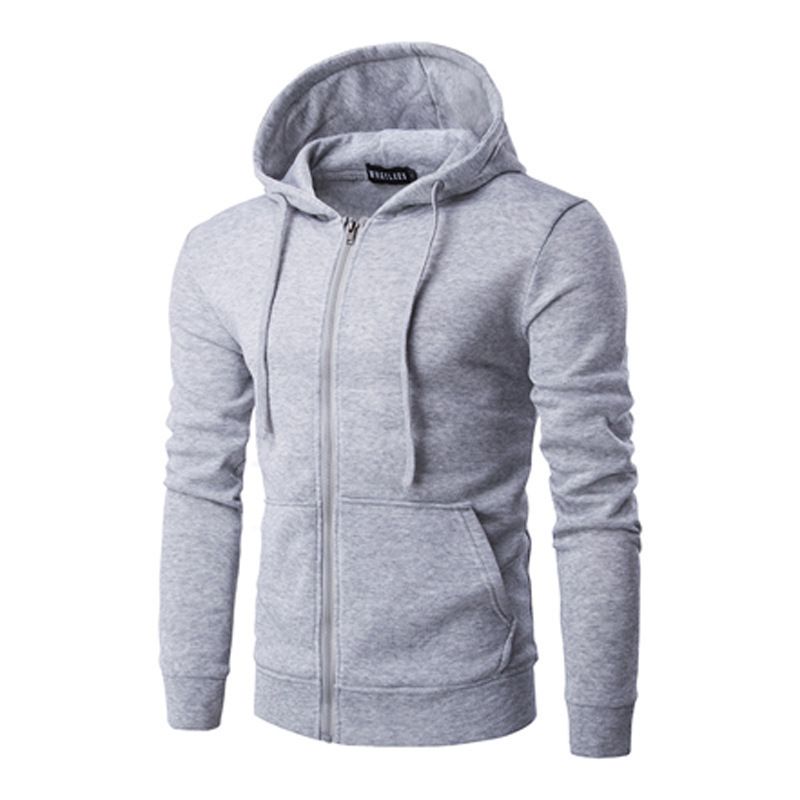 Men's Clothing New Spring and Autumn Style Zipper Hooded Sweatshirt Men's Cardigan Sweatshirt Long Sleeve Solid Color Sweatshirt_autovado.com