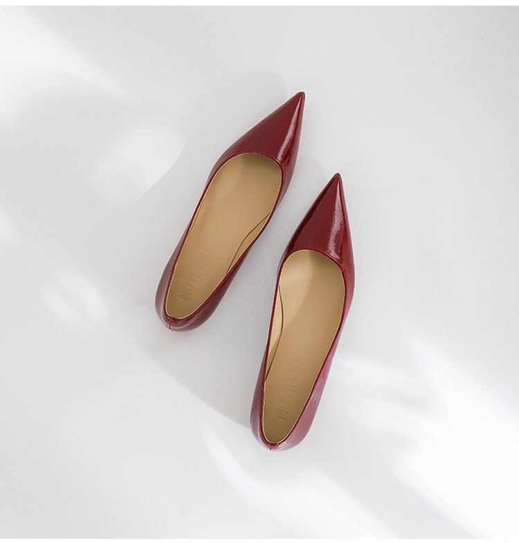 Women's shinguchi party commuter big size premium red bottom nude pointed flats_autovado.com