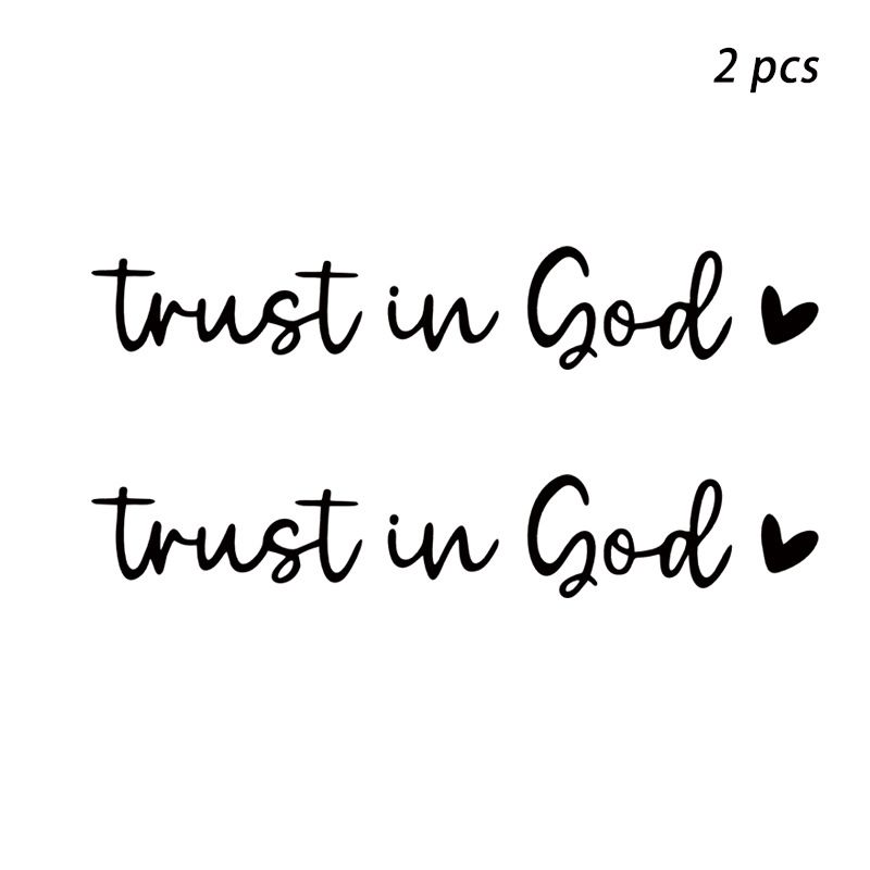 2 pack Trust in god car rearview mirror makeup mirror life decoration stickers_autovado.com