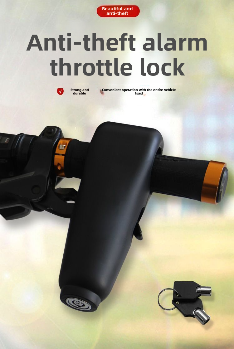 Anti-Theft Front Electric Bike Motorcycle Bicycle Handlebar Alarm Handbrake Brake Lock_autovado.com