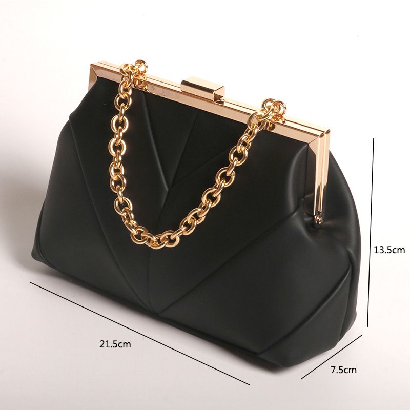 flashing metal bar lock evening bag handbag celebrity chain evening bag_autovado.com