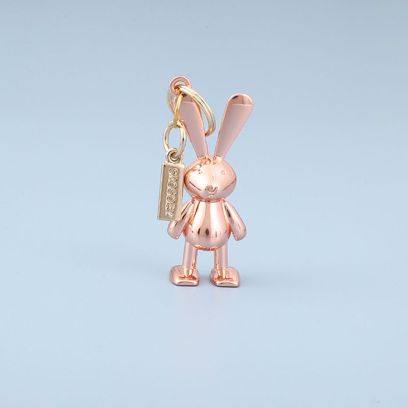 Car Keychain Metal Electroplating Rabbit Pendant_autovado.com