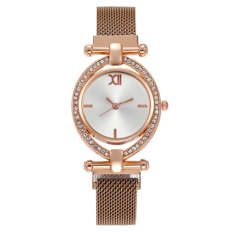 Diamond-encrusted Oval Women's Watch Women's Watch Ferromagnetic Quartz Watch Women's Iron-absorbing Stone_autovado.com