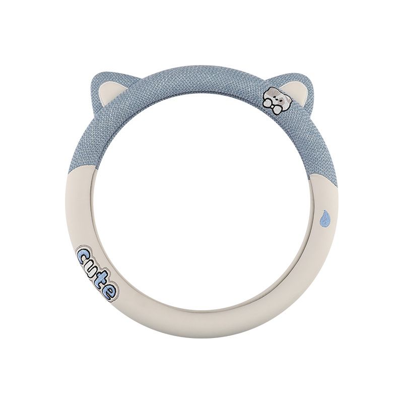 Cute New Steering Wheel Cover Summer Cotton And Breathable Four Seasons Universal Cartoon Comfortable Car Interior_autovado.com