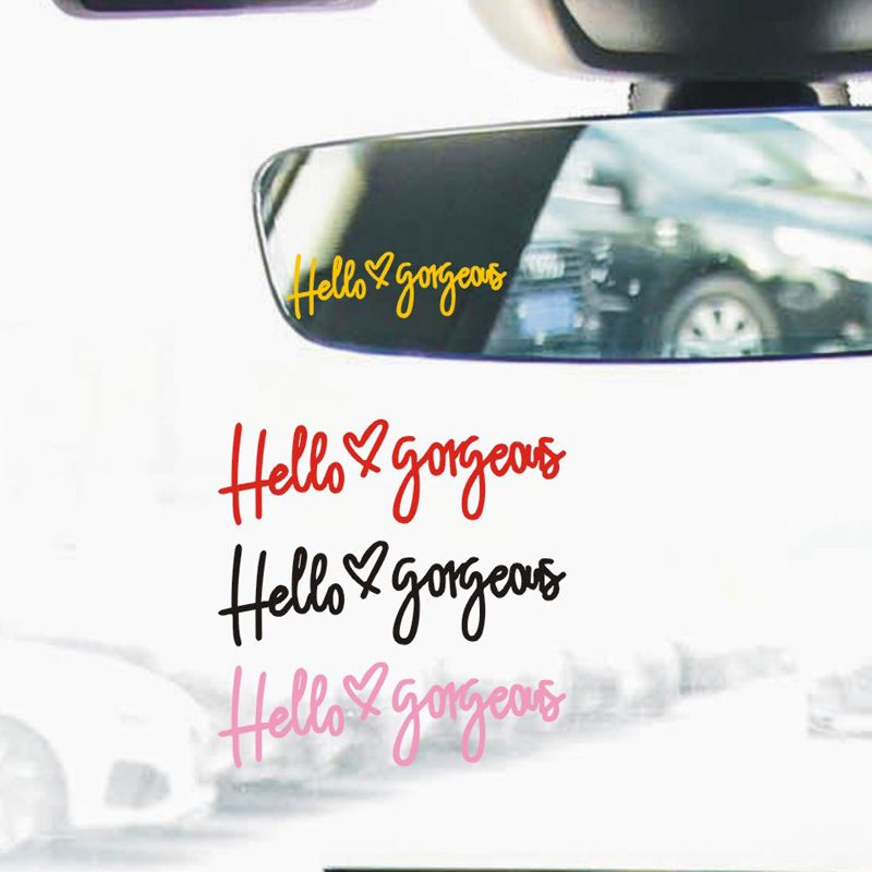 car stickers Hello Gorgeous car stickers car fun waterproof sunscreen stickers_autovado.com