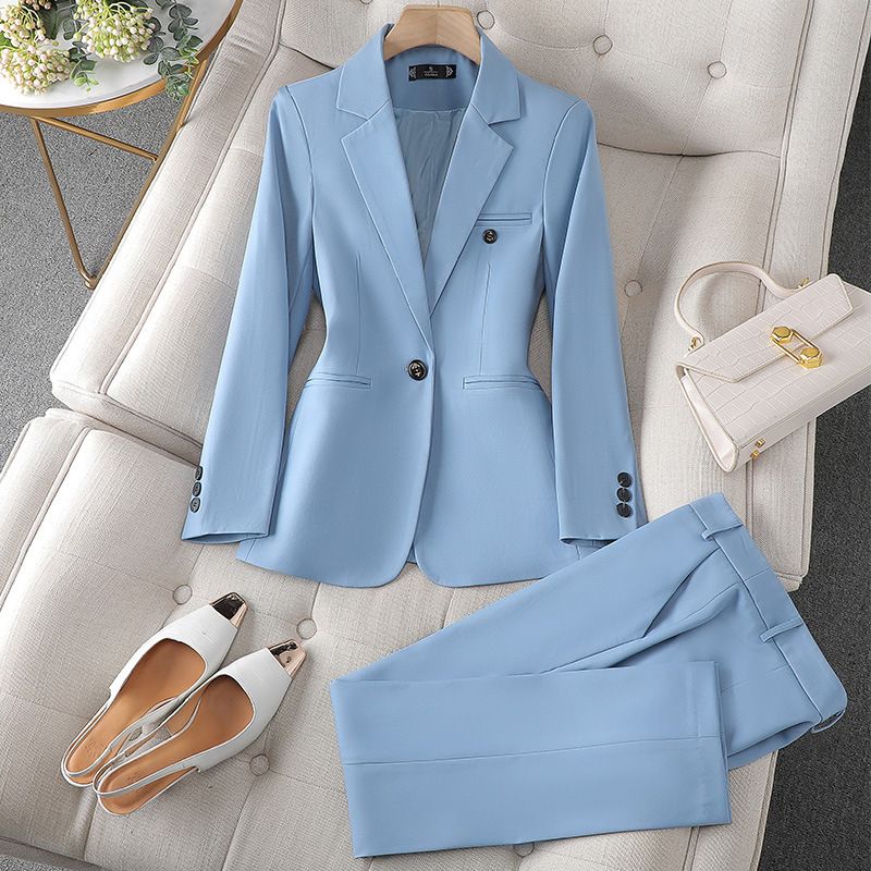 Women's Clothing long sleeved professional suits and trousers formal suits for interview sales work clothes _autovado.com