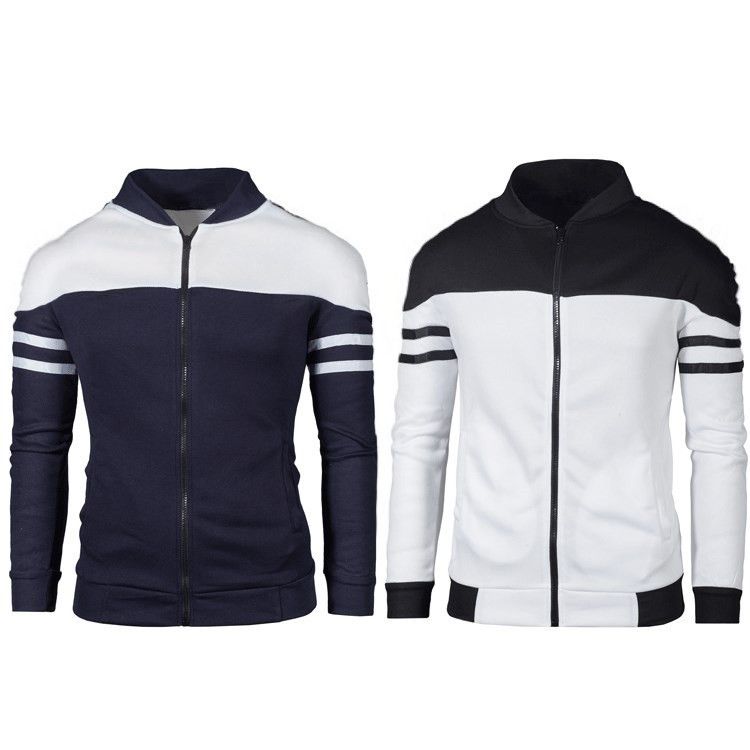 Men's Clothing new style, men's casual jackets, color matching fleece sweatshirts J02_autovado.com
