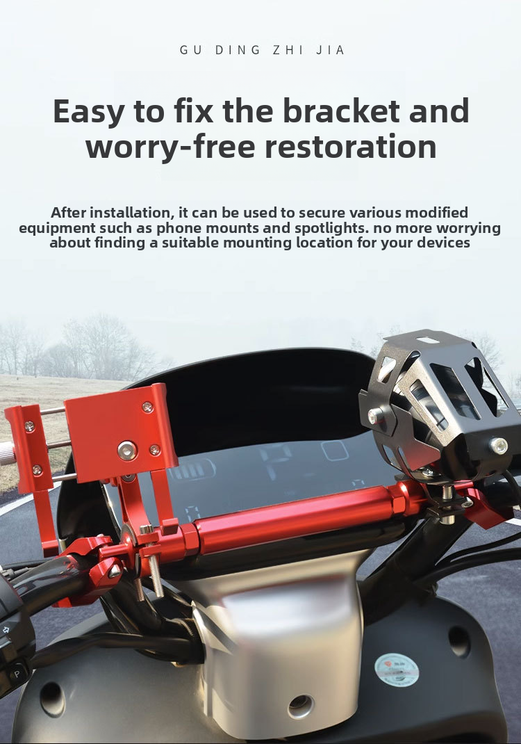 Motorcycle Modification Thickened Crossbar Extension Handlebar Balance Pull Rod Electric Vehicle Reinforced Headstock_autovado.com