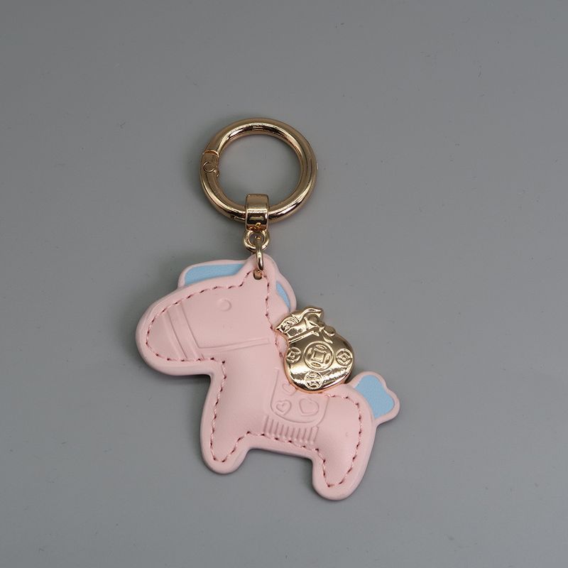 Immediately Get Rich Bracelet Keychain Leather Cartoon Pony Pendant Couple Bag Net Celebrity Car Keychain_autovado.com