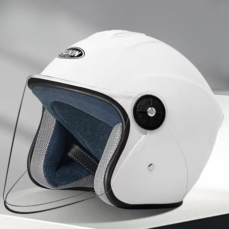 New National Standard Electric Vehicle Women's Four Season Universal Winter Anti Fog And Warm Half Helmet, Men's Double_autovado.com