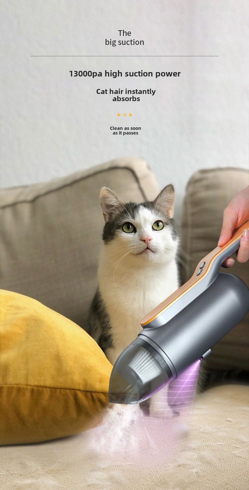 Car vacuum cleaner wireless charging handheld mini car home pet multi-functional portable large suction vacuum cleaner_autovado.com