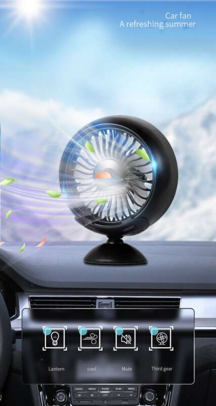 Car Center Console Multifunctional Car USB Cooling Air Outlet, Mini Small Fan, Portable Fan_autovado.com