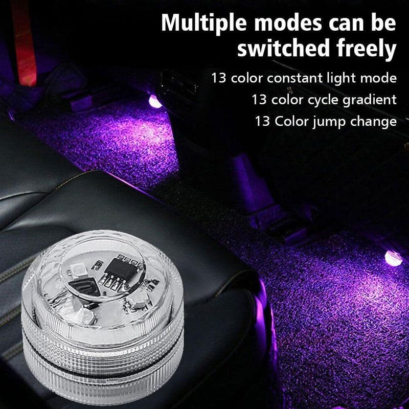 Multi-color light emitting car interior wireless atmosphere light LED environmental protection car cable remote control dazzling decorative lights_autovado.com