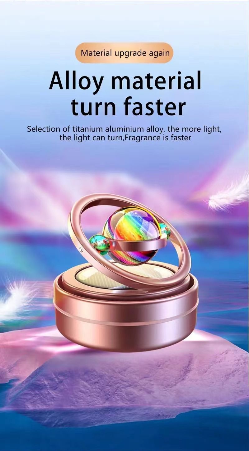 Cross-border in stock wholesale solar car aromatherapy car perfume double ring rotating decoration car air freshener_autovado.com