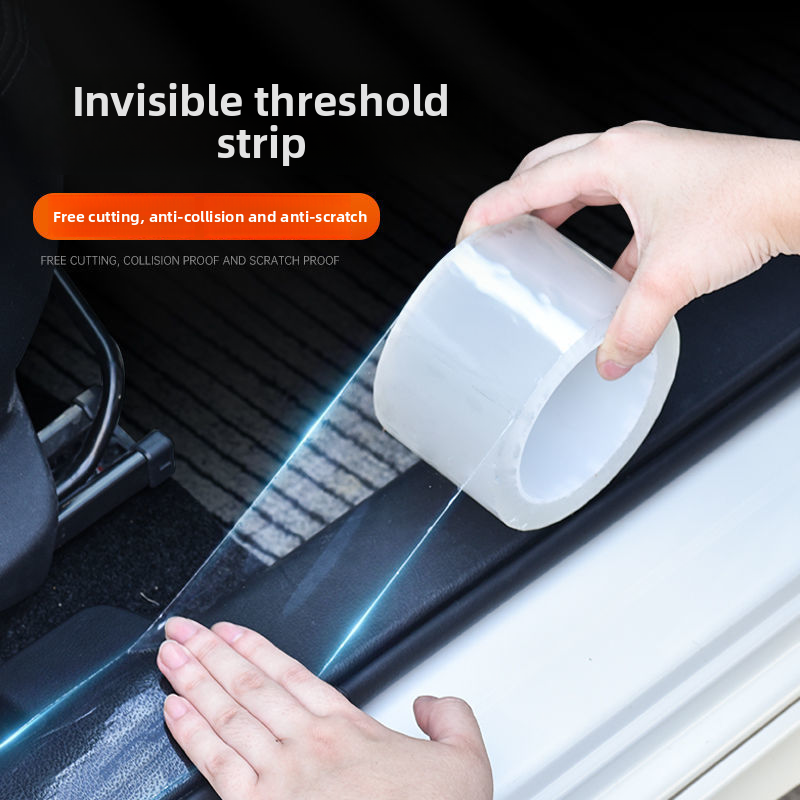 Car Threshold Anti Stepping Sticker, Car Mounted Invisible Transparent Bumper, Anti-collision Strip, Body Protection,_autovado.com