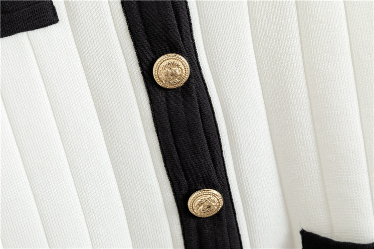 Women's haute couture French socialite knit suit slim coat skirt two-piece set_autovado.com