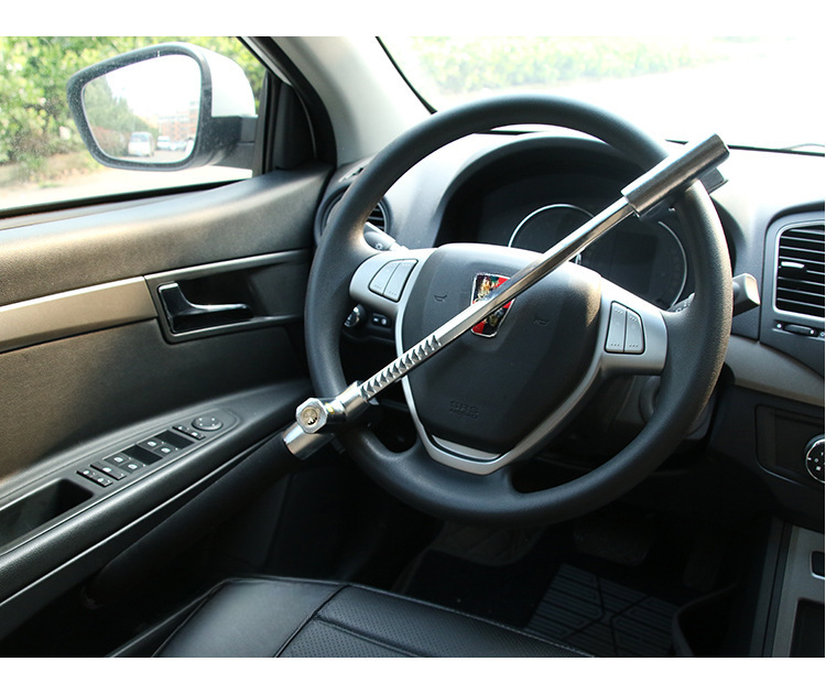 New Car Steering Wheel Multifunctional Adjustable Telescopic Security Anti-theft Thickened Window-breaking Metal_autovado.com