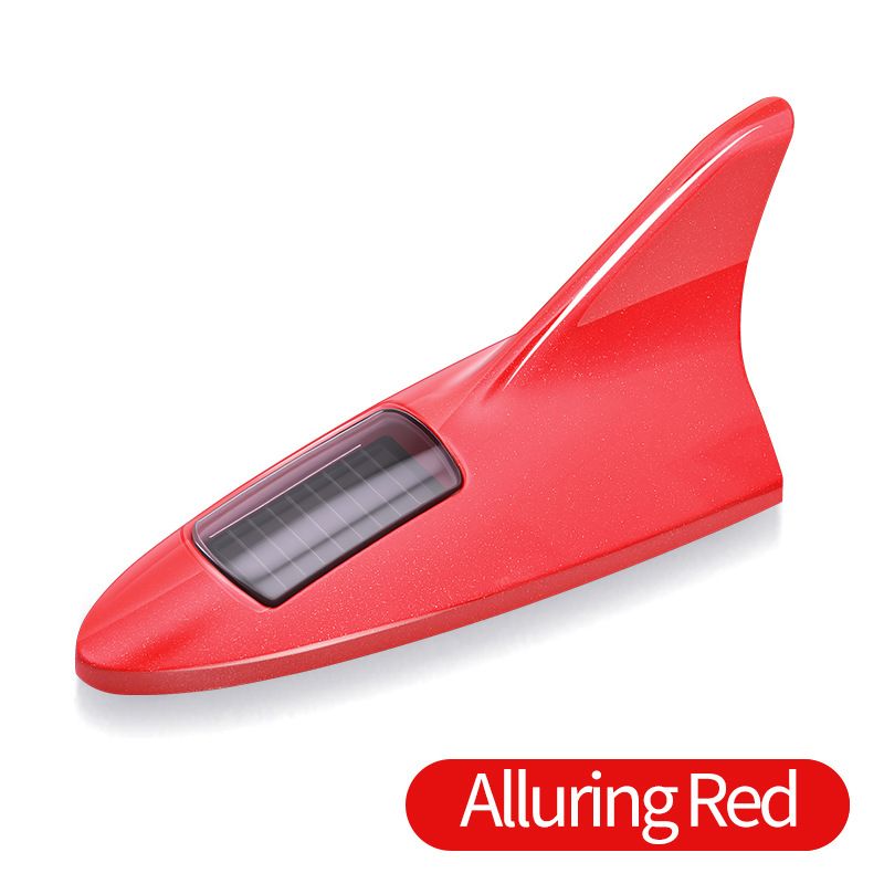 Solar Shark Fin Antenna Universal Car Roof Modification Anti-Collision Flashing Warning Decorative Light_autovado.com
