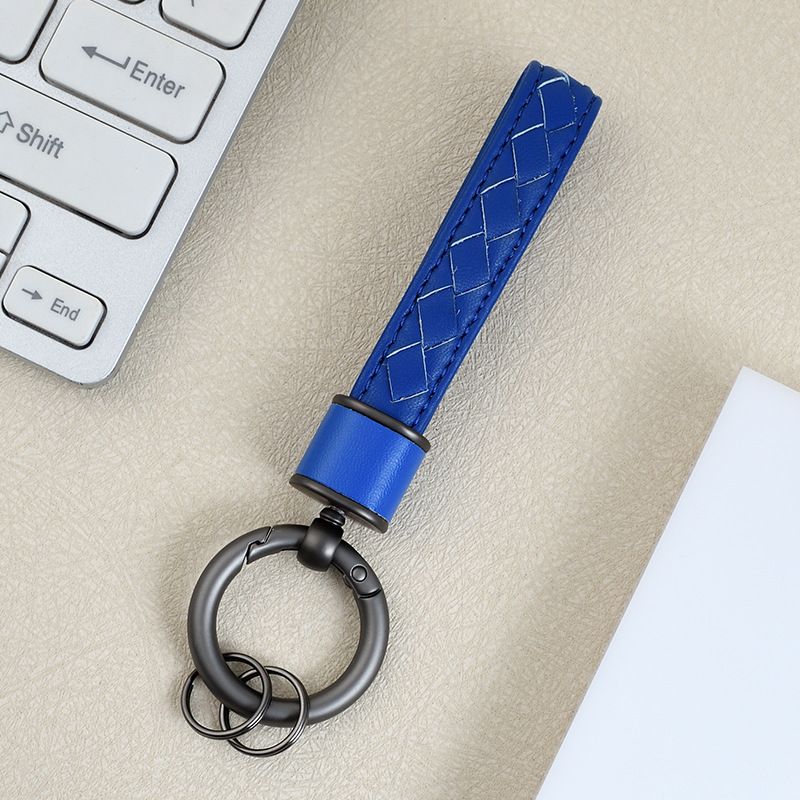 Version Car Keychain Diamond Pattern Leather Rope Luggage Pendant Fashion Couple Metal Key Chain Female Pendant_autovado.com