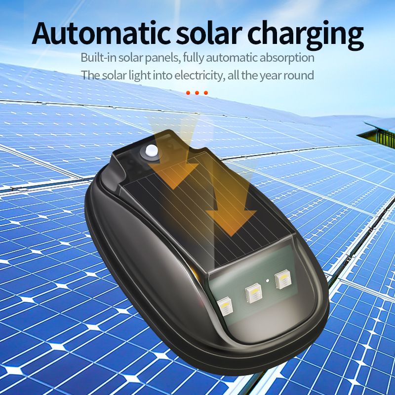 Solar Car LED Flashing Color Roof Mouse Modification No Wiring Remote Control Anti-Collision Warning Light_autovado.com