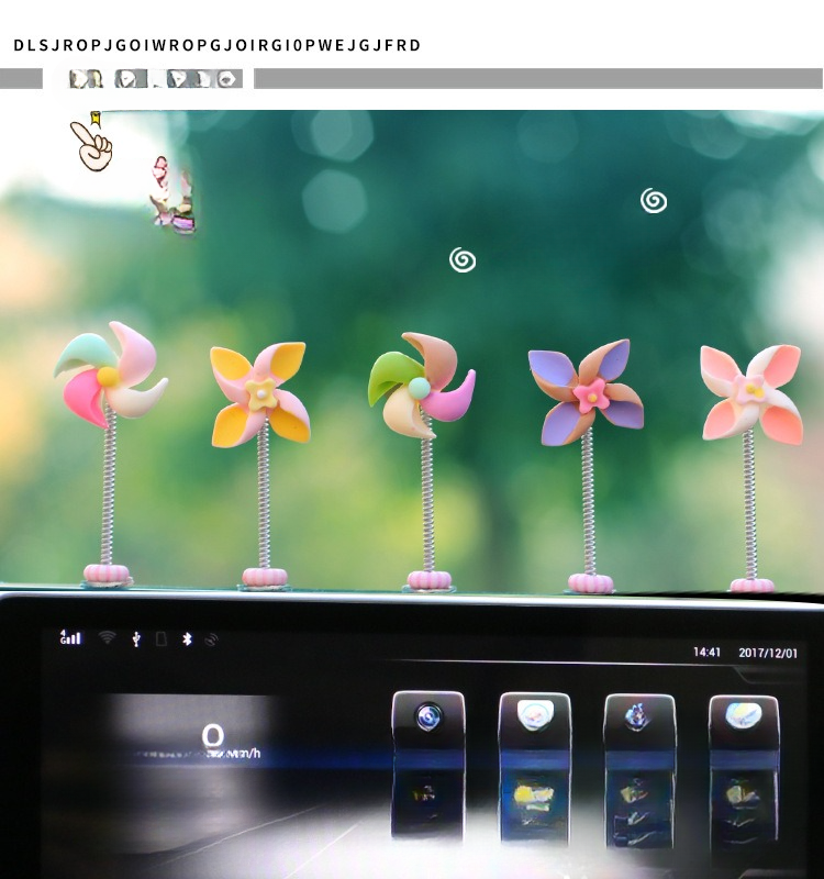 Car mounted new windmill rotating gyroscope creative decoration small ornaments, center console car interior_autovado.com