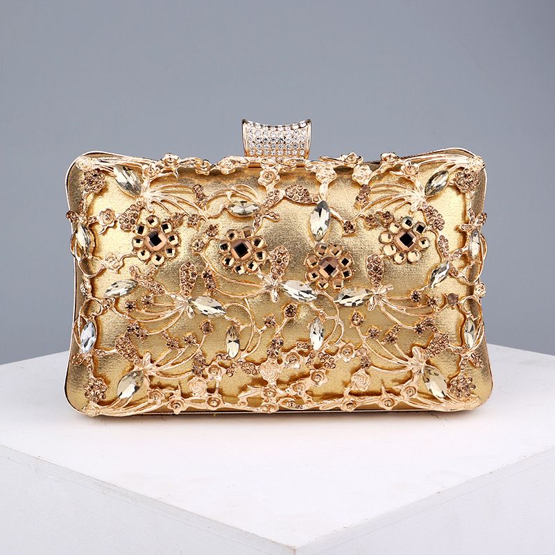 Popular diamond-encrusted dinner bag, European and American women's retro banquet bag, hand-held versatile dress evening bag_autovado.com