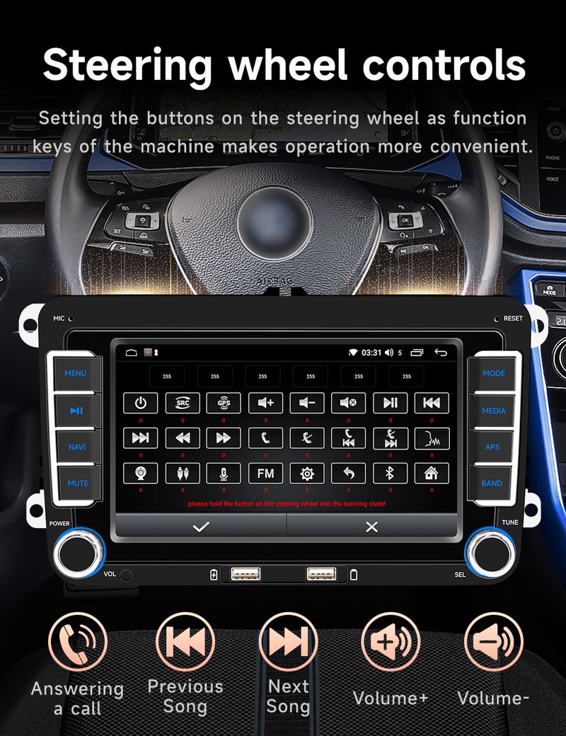 Suitable For Volkswagen Android Car Stereo With Wireless CarPlay - HD Touchscreen Navigation System_autovado.com