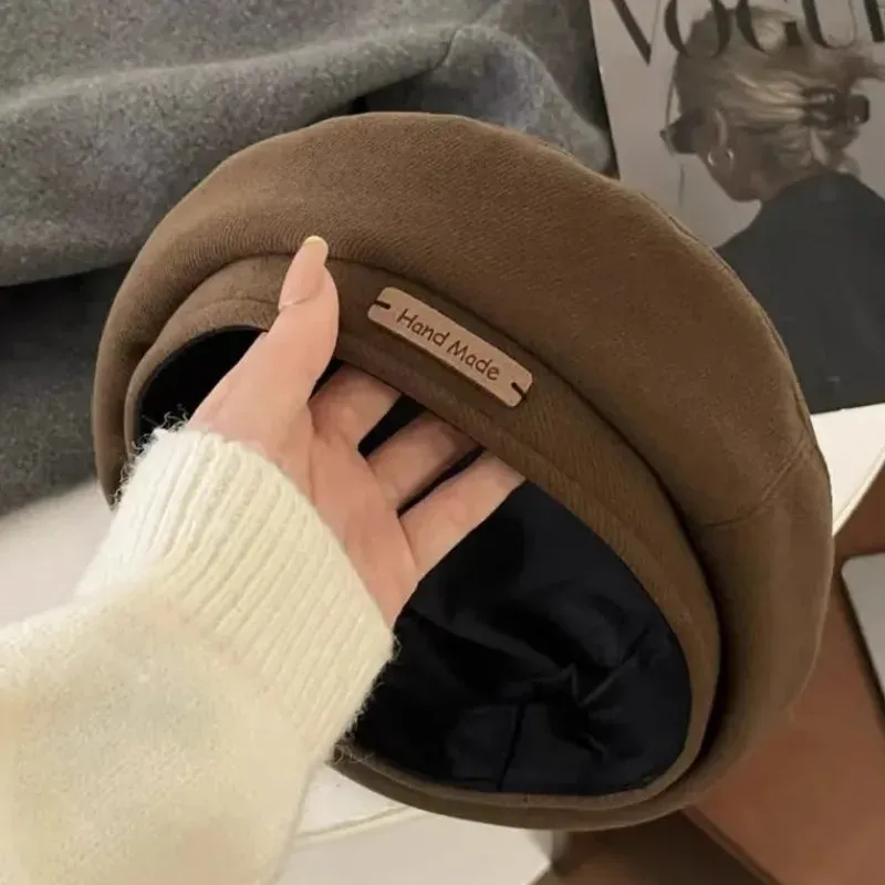 Hot Sale Classic Vintage Berets for Women Fashion Wool Felt Warmer Hat Cap Black Brown French Hats Autumn and Winter Outdoor Caps_autovado.com