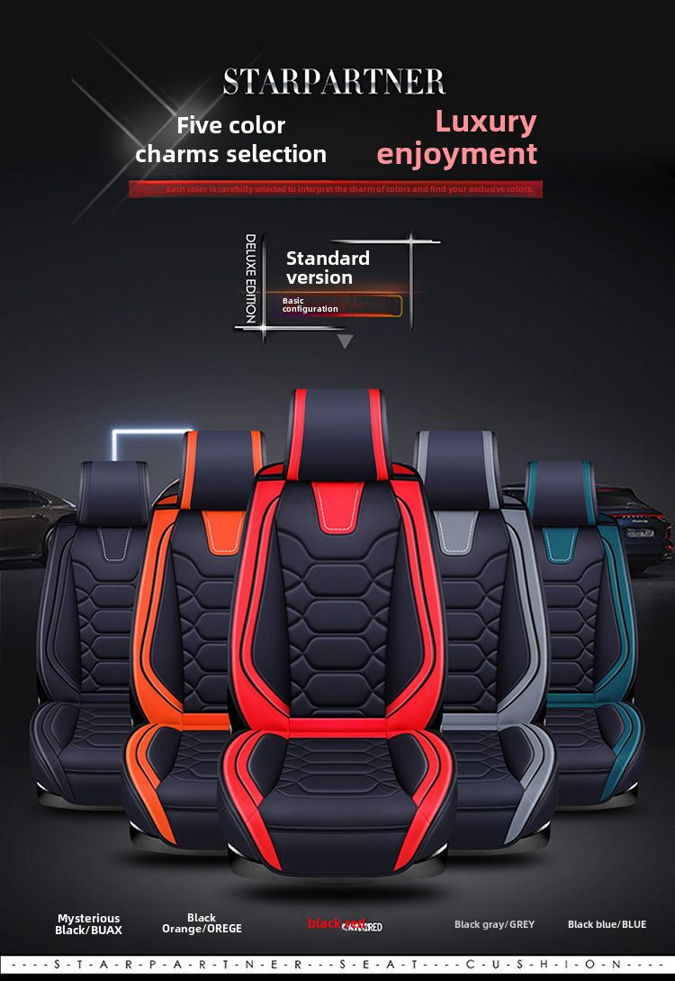 All-inclusive 9D leather car seat cover four seasons fashion sports seat cover New interior supplies_autovado.com
