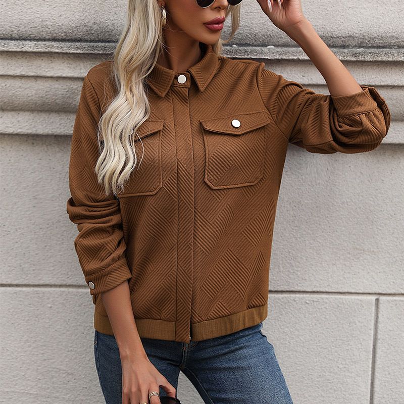 Women's Clothing lapel cardigan autumn new retro Maillard jacket coat_autovado.com