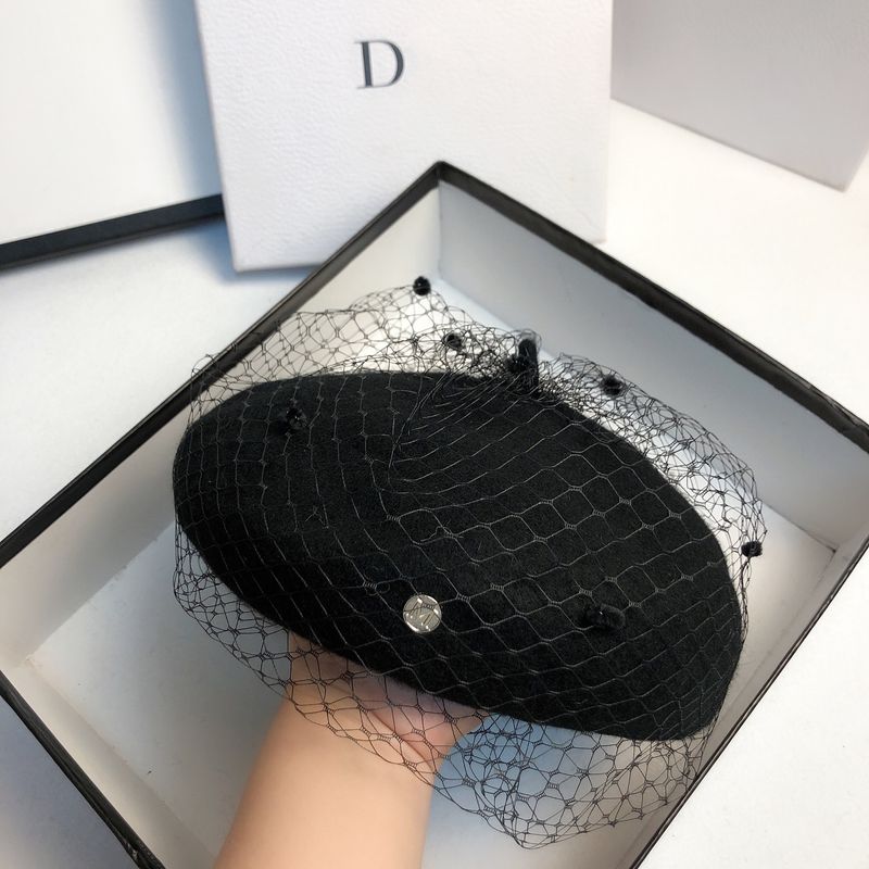 Hot Sale Facinating Meh Veil Wool Beret Autumn Winter Warm Beanie Hat Vintage Felt Caual Painter Hat Female French Beret_autovado.com