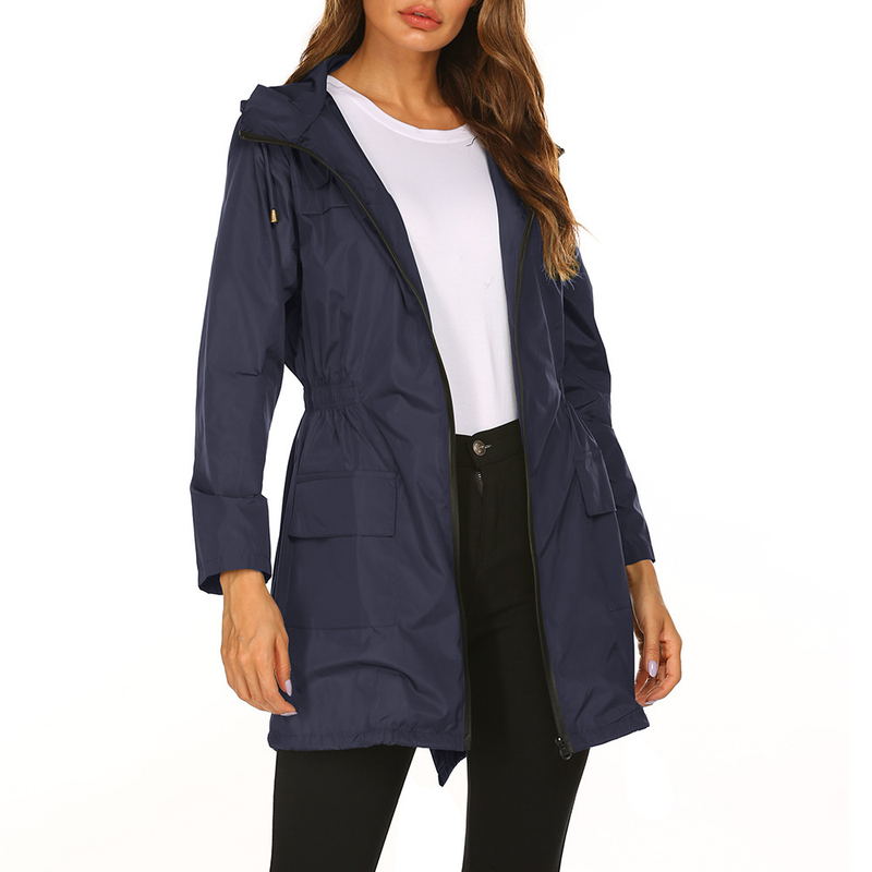 Women's New Outdoor Jacket Waist Hooded Lightweight Rainproof Clothing Raincoat Jacket Ready in Stock_autovado.com