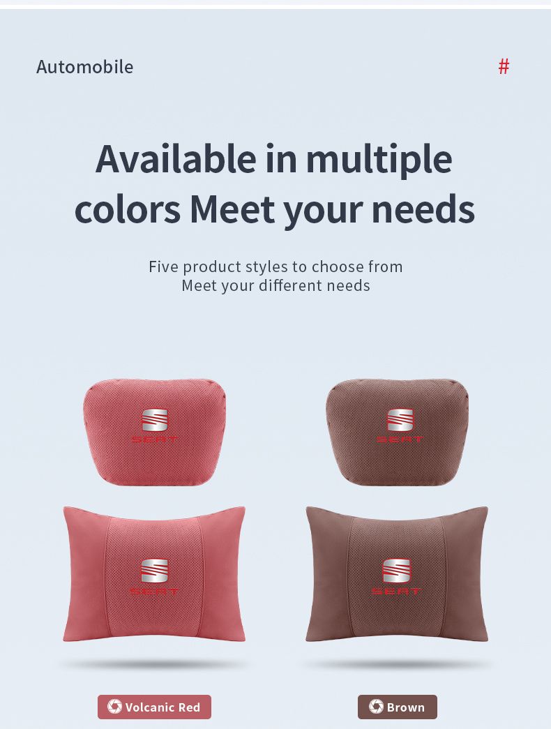 For FR Leon Ibiza Alhambra Arona Arosa Ateca Cordobe Exeo Tarraco Toledo Car Headrest Support Seat Soft Neck Pillow_autovado.com