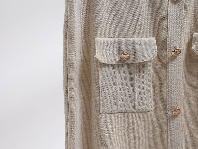 Women's Clothing high grade knitted suit spring and autumn new sweet and gentle short sleeved dress, two pieces_autovado.com