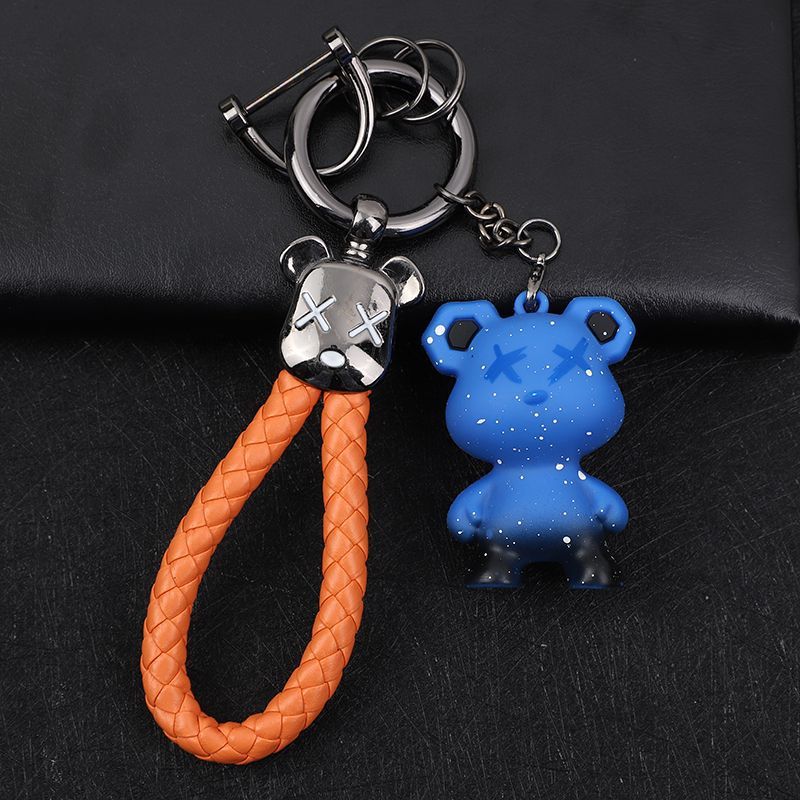 Chameleon Bear Keychain Braided Rope Car Keychain Female Cartoon Bear Creative Couple Exquisite Bag Pendant_autovado.com