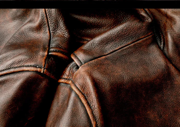 Men Genuine Leather Jacket Vintage Brown 100% Cowhide Coat Man Slim Fashion Biker Clothing Asian Size S6XL M697 Drop_autovado.com