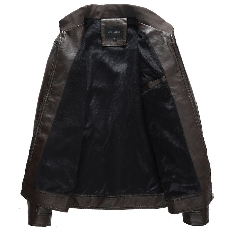 Men's Clothing New leather jacket for men, slim style jacket for young men,spring new style for men, handsome motorcycle men's leather jacket_autovado.com