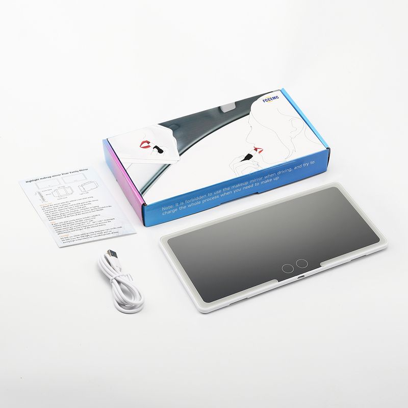 Direct Car LED Makeup Sun Visor Touchscreen Double Button Light-Up Mirror_autovado.com