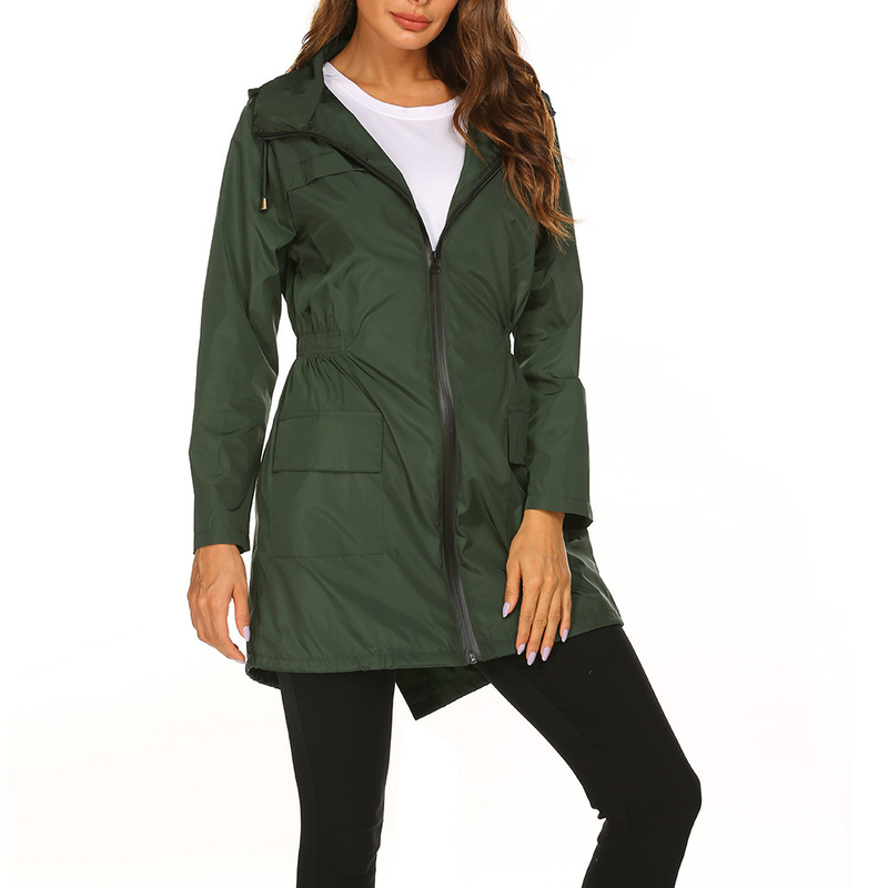 Women's New Outdoor Jacket Waist Hooded Lightweight Rainproof Clothing Raincoat Jacket Ready in Stock_autovado.com
