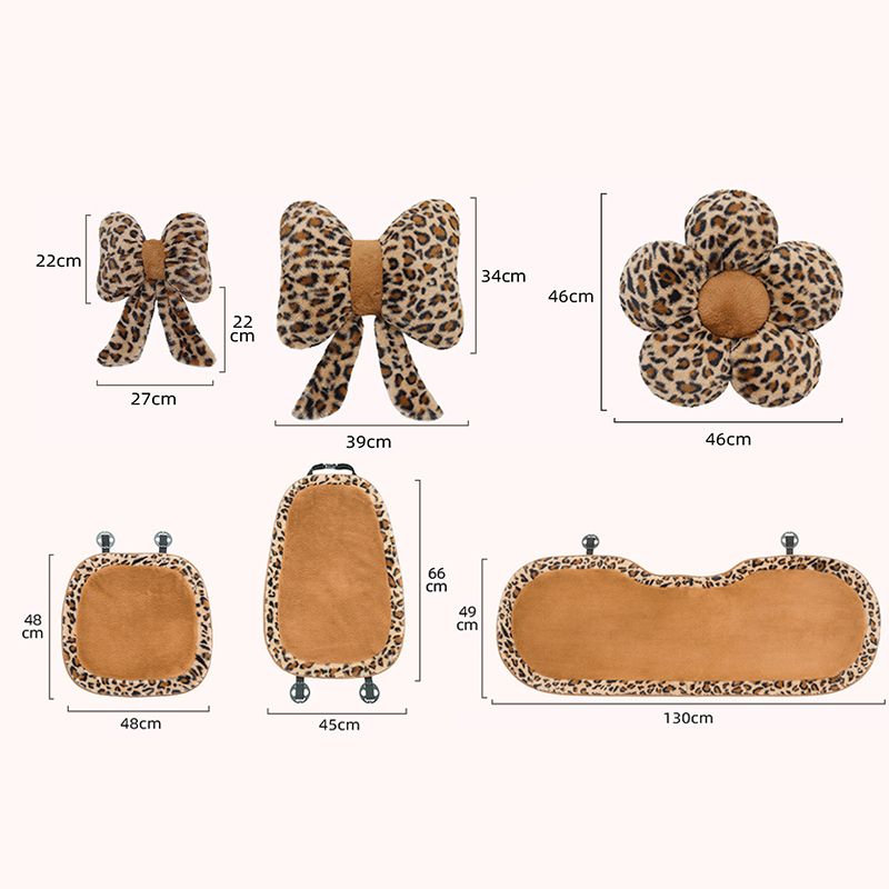 Fashion Print Car Soft Plush Leopard Steering Wheel Cover Winter Women Auto Interior Accessories Seat Pad_autovado.com