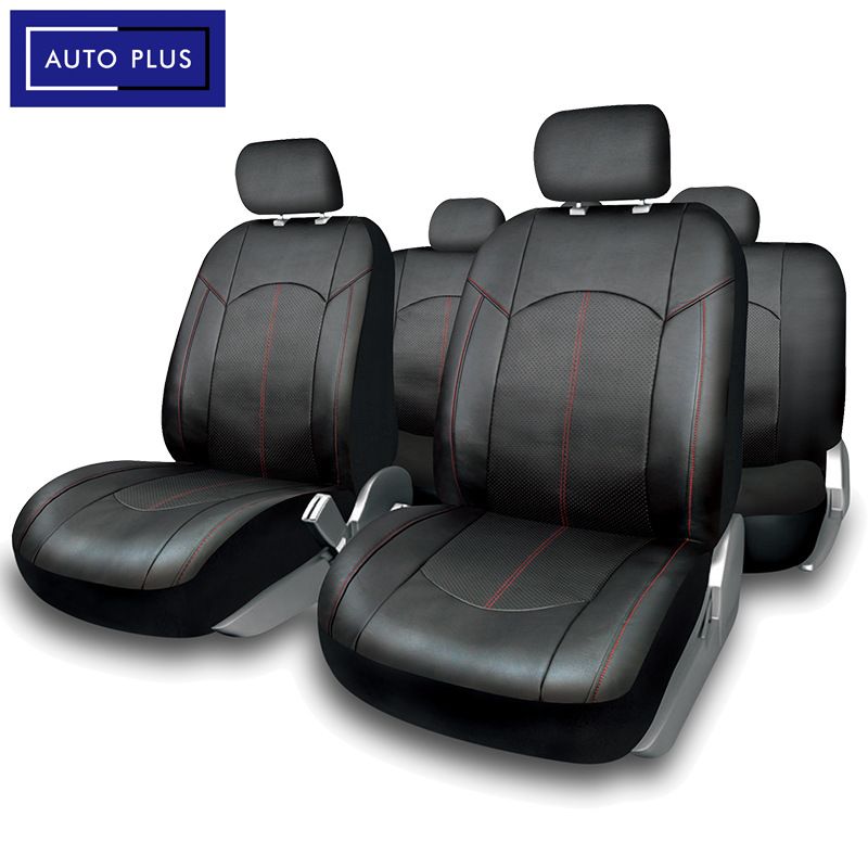 Five seat car seat cover PU leather color line universal four seasons_autovado.com