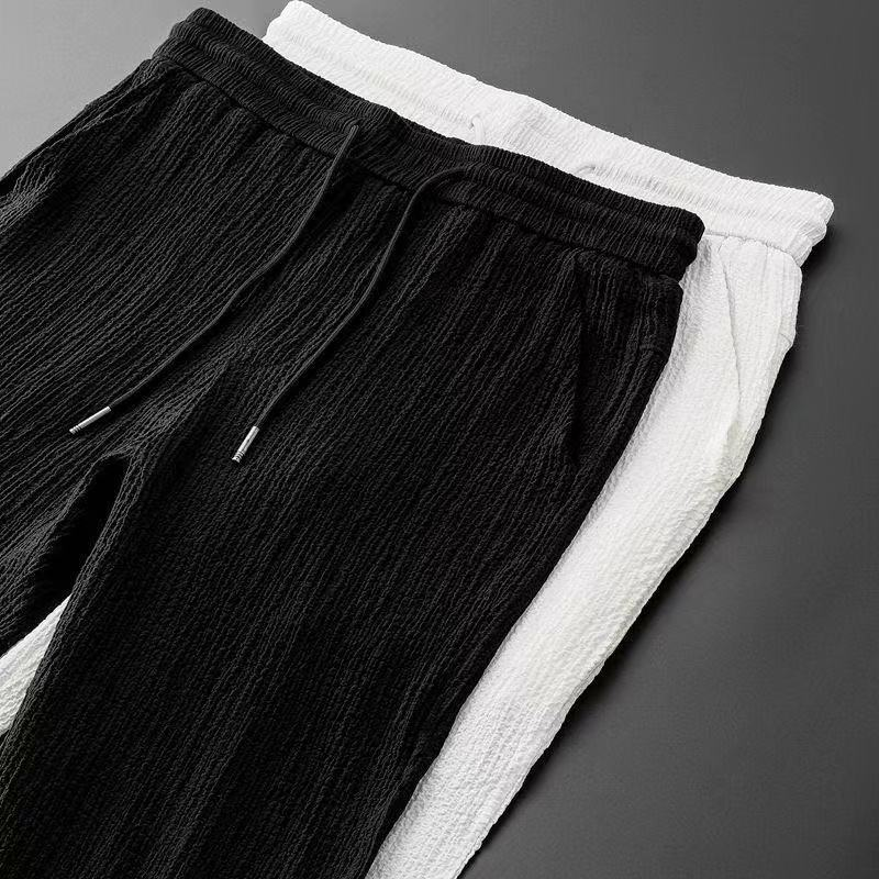 Men's Clothing White Casual Sports Suit For Men In Summer With Lapel, Fashionable, Light Luxury, Pleated Two-piece Suit, Thin And Handsome, Trendy_autovado.com