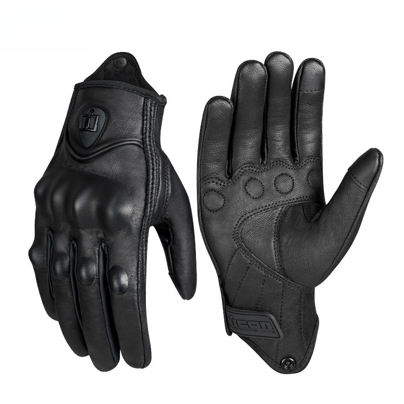 Accessories Riding Genuine Leather Gloves For Men Carbon Fiber Electric Bike Motorcycle Protective Gear Summer Anti-drop_autovado.com