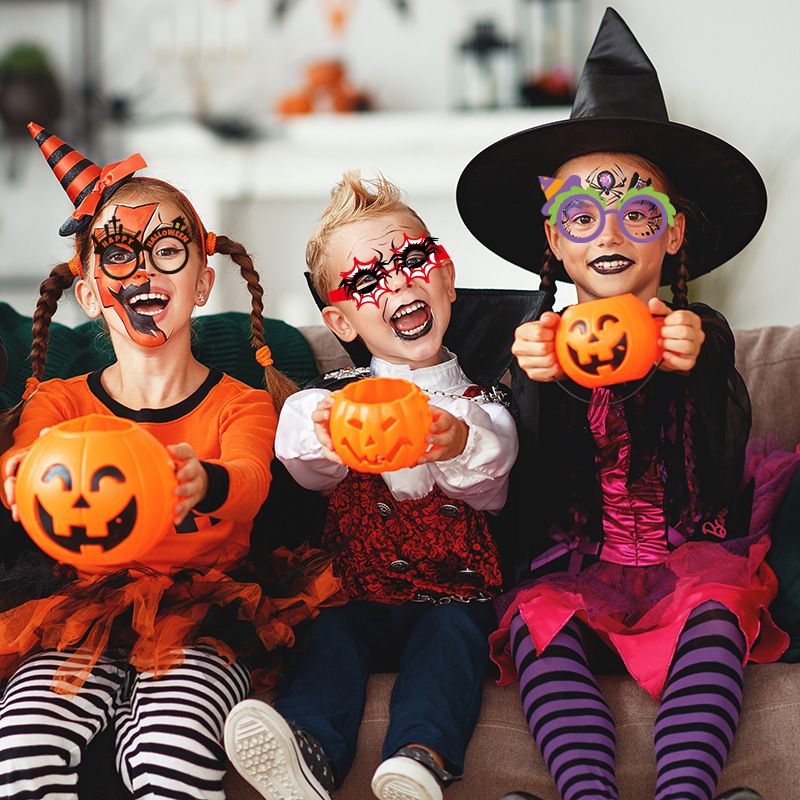 Unisex Halloween party funny glasses children's photo props holiday party decorative paper glasses._autovado.com